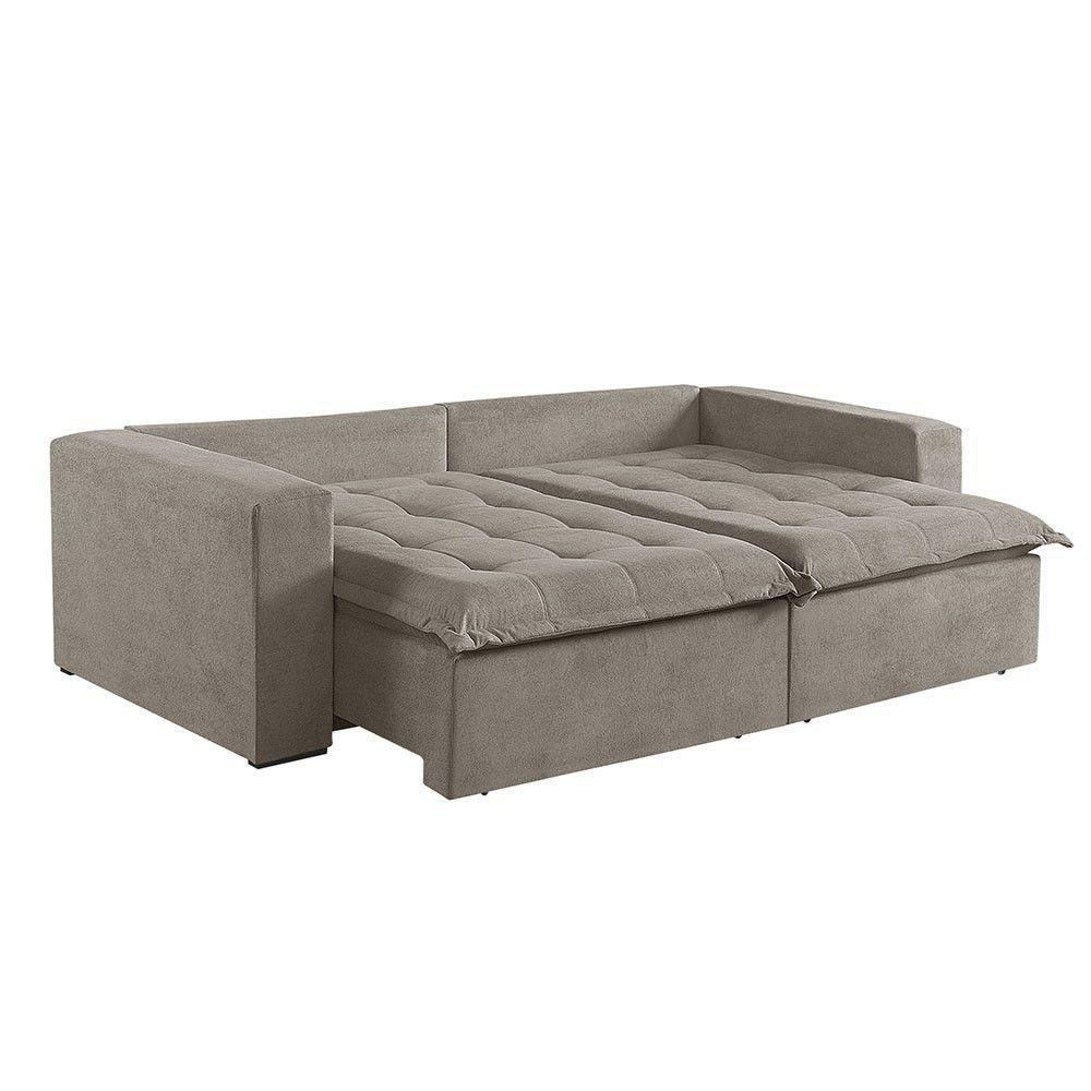 Sofá Cama 2 Lugares Retrátil Reclinável Linho M-184 Martins Bege - 5