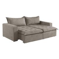 Sofá Cama 2 Lugares Retrátil Reclinável Linho M-184 Martins Bege - 1