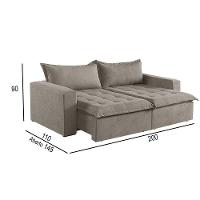 Sofá Cama 2 Lugares Retrátil Reclinável Linho M-184 Martins Bege