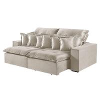 Sofá 4 Lugares Retrátil E Reclinável M-144 Veludo Martins Creme - 1