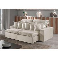 Sofá 4 Lugares Retrátil E Reclinável M-144 Veludo Martins Creme - 2
