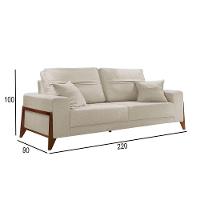 Sofá 3 Lugares Living Linho M-130 Martins Creme - 3