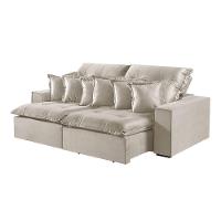 Sofá 2 Lugares Retrátil E Reclinável M-144 Veludo Martins Creme - 1