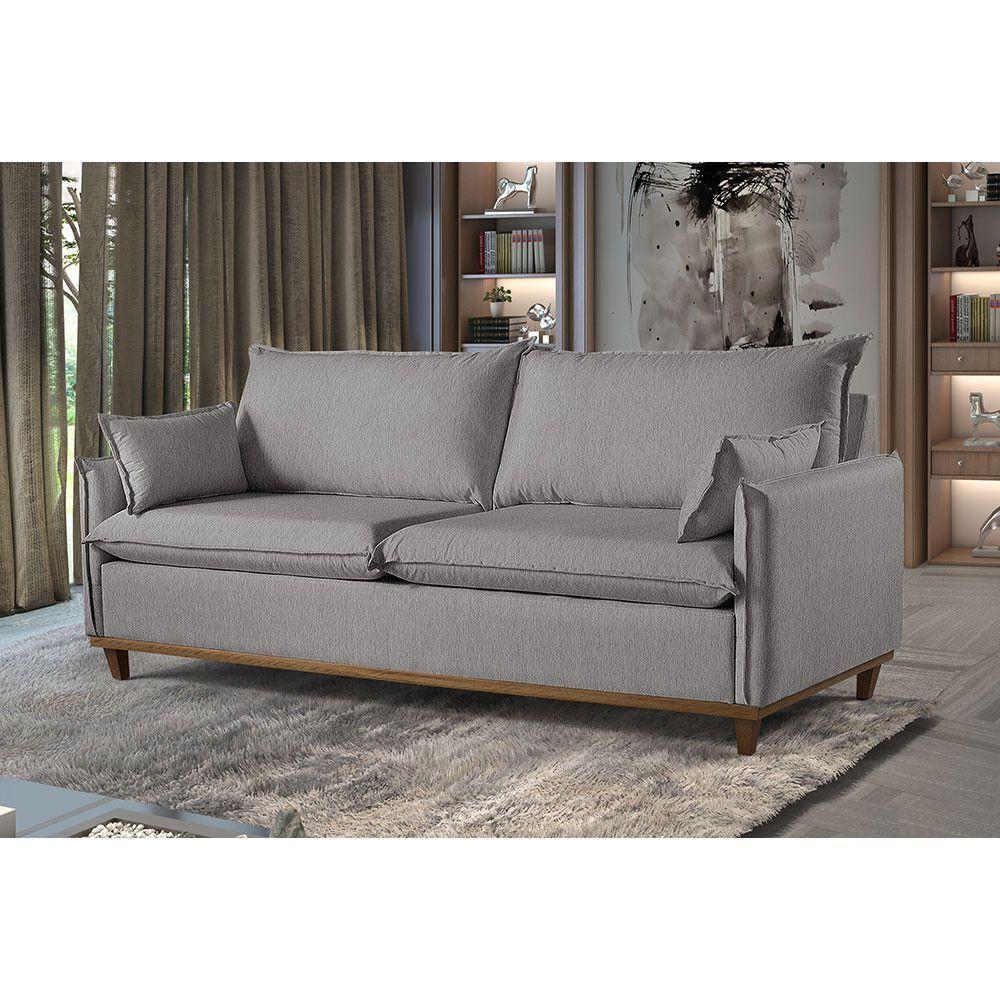 Sofá 4 Lugares Living Linho M-168 Martins Cinza - 2