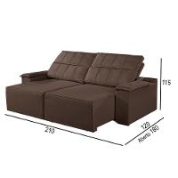 Sofá 2 Lugares Retrátil E Reclinável Martins M-182 Veludo Marrom - 3