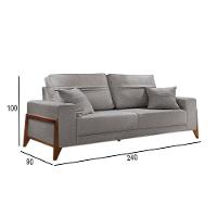 Sofá 4 Lugares Living Linho M-130 Martins Cinza - 3