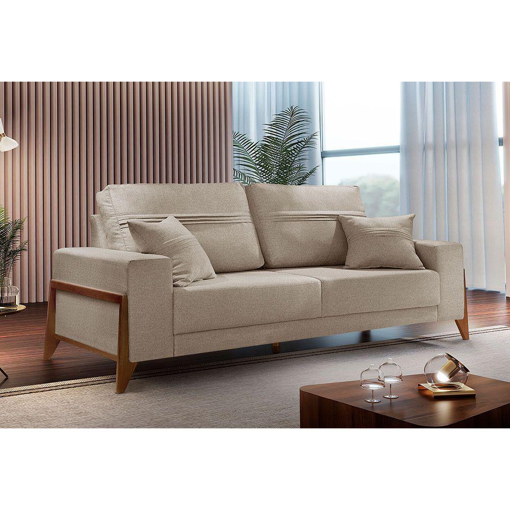 Sofá 4 Lugares Living Linho M-130 Martins Bege - 2