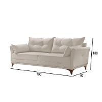 Sofá 3 Lugares Living M-97 Veludo Martins Creme - 3