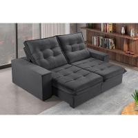 Sofá 4 Lugares Retrátil E Reclinável Martins M-166 Veludo Grafite - 2