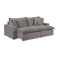 Sofá 3 Lugares Retrátil Com Encosto Fixo Linho M-145 Martins Cinza - 1