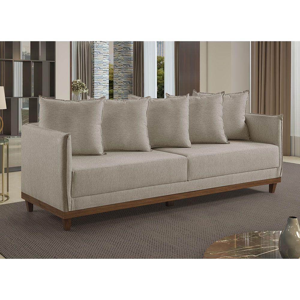 Sofá 4 Lugares Living Linho M-169 Martins Bege - 2