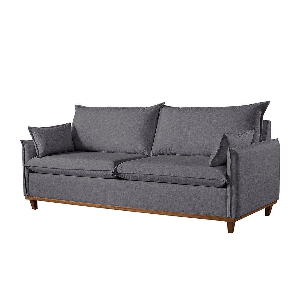 Sofá 5 Lugares Living M-168 Veludo Martins Grafite - 2