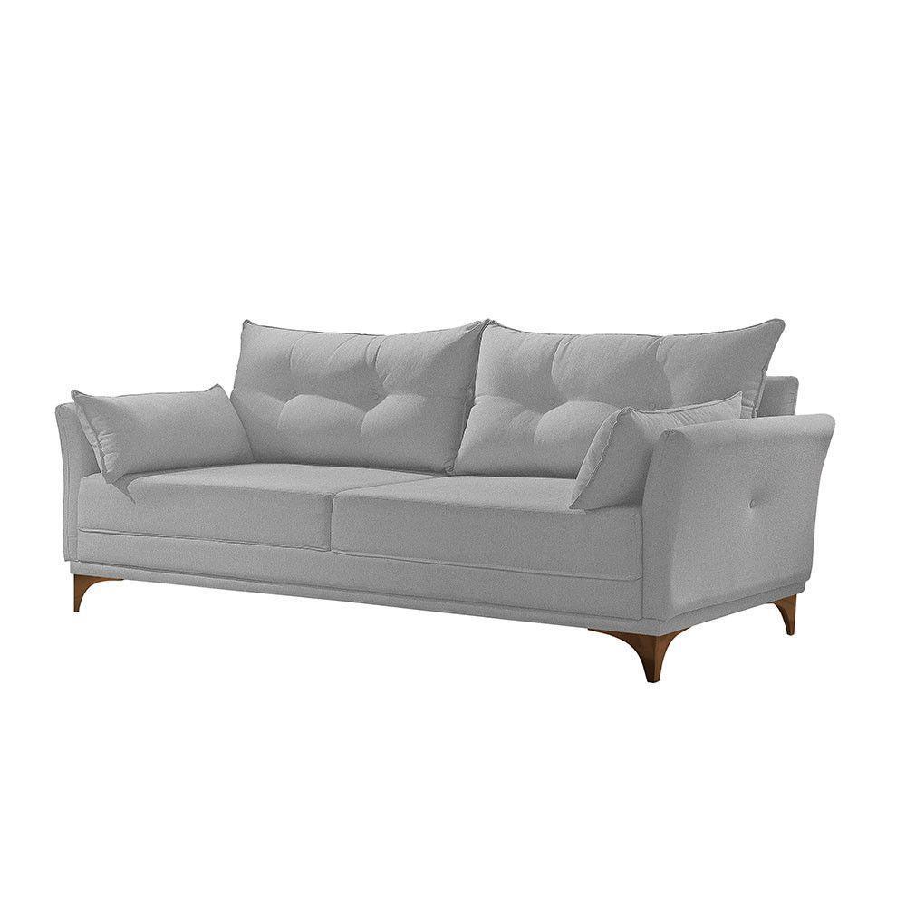 Sofá 3 Lugares Living M-97 Veludo Martins Cinza - 1