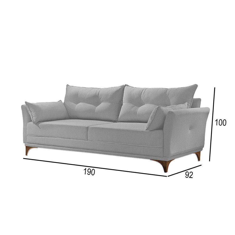 Sofá 3 Lugares Living M-97 Veludo Martins Cinza - 3