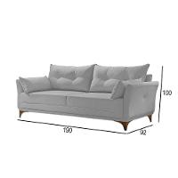 Sofá 3 Lugares Living M-97 Veludo Martins Cinza - 3