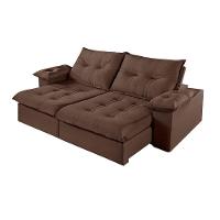 Sofá 2 Lugares Retrátil E Reclinável Martins M-183 Veludo Marrom - 1