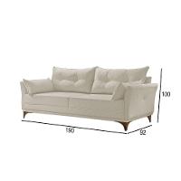 Sofá 3 Lugares Living Linho M-97 Martins Creme - 3