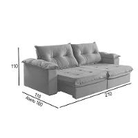 Sofá 2 Lugares Retrátil E Reclinável Martins M-164 Veludo Cinza - 2