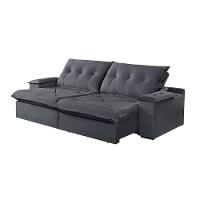 Sofá 5 Lugares Retrátil E Reclinável Martins M-163 Veludo Grafite - 1