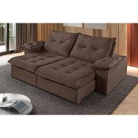 Sofá 5 Lugares Retrátil E Reclinável Martins M-183 Veludo Marrom - 2