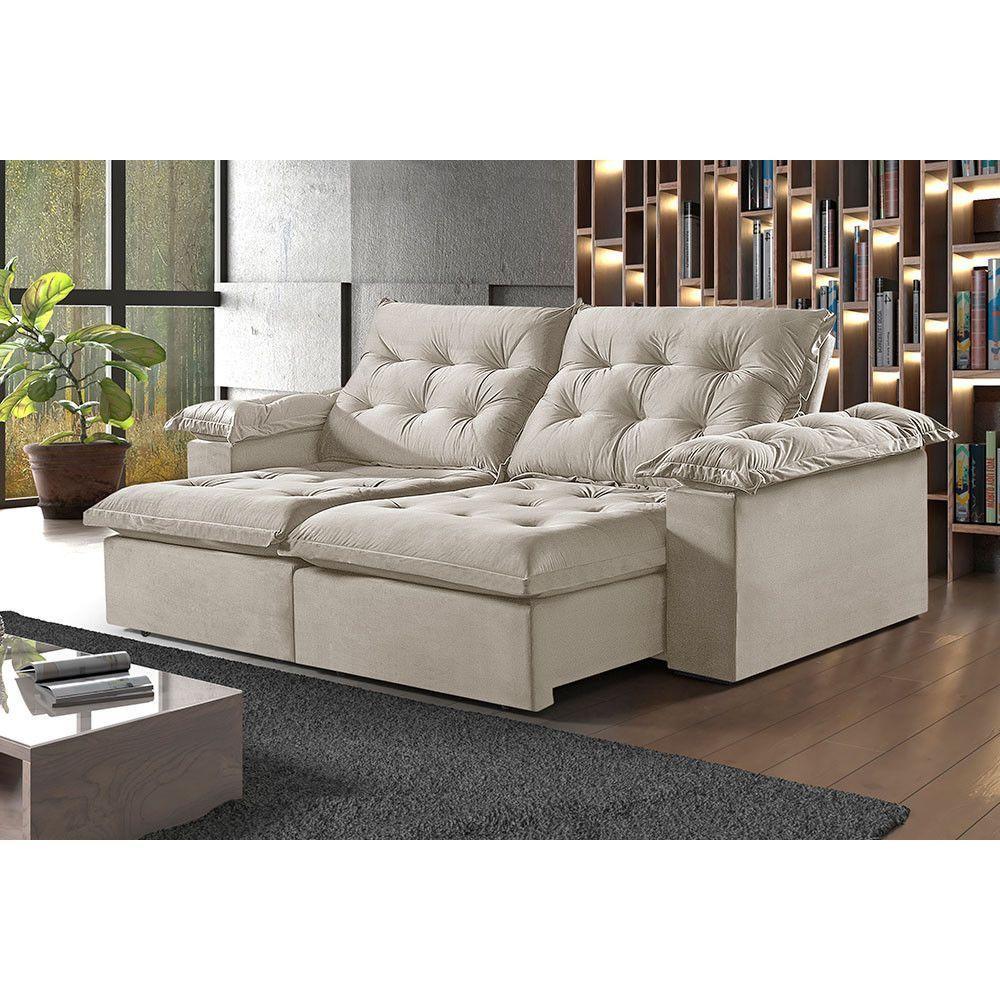 Sofá 2 Lugares Retrátil E Reclinável Martins M-147 Veludo Creme - 2