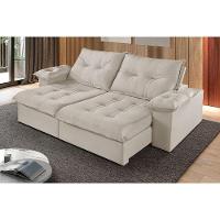 Sofá 4 Lugares Retrátil E Reclinável Martins M-183 Veludo Creme - 2