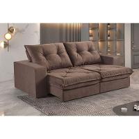 Sofá 2 Lugares Retrátil E Reclinável Martins M-163 Veludo Marrom - 2