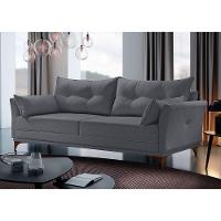 Sofá 3 Lugares Living M-97 Veludo Martins Grafite - 2