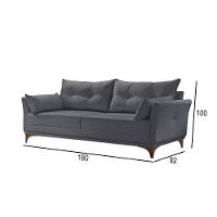 Sofá 3 Lugares Living M-97 Veludo Martins Grafite - 3