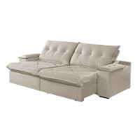 Sofá 2 Lugares Retrátil E Reclinável Martins M-163 Veludo Creme - 1