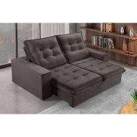 Sofá 5 Lugares Retrátil E Reclinável Martins M-165 Veludo Marrom - 2