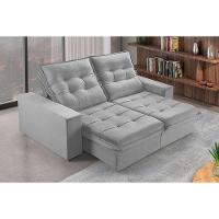 Sofá 4 Lugares Retrátil E Reclinável Martins M-165 Veludo Cinza - 2