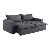 Sofá 5 Lugares Retrátil E Reclinável M-184 Veludo Martins Grafite - 1