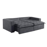 Sofá 5 Lugares Retrátil E Reclinável M-184 Veludo Martins Grafite