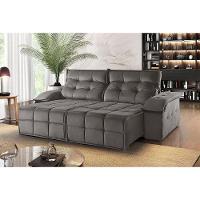 Sofá 4 Lugares Retrátil E Reclinável Martins M-122 Veludo Grafite - 3