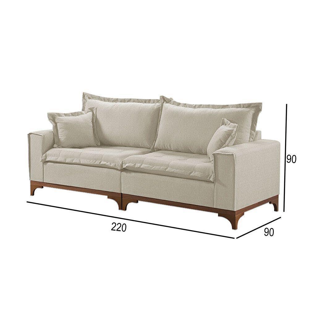 Sofá 3 Lugares Living Linho M-47 Martins Creme - 2