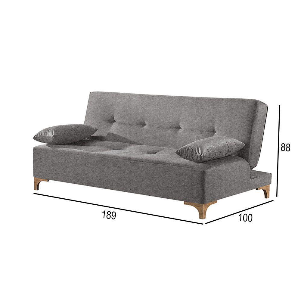 Sofá Cama 2 Lugares Living Linho M-143 Martins Cinza - 2