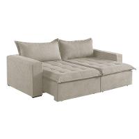 Sofá Cama 3 Lugares Retrátil Reclinável Linho M-184 Martins Creme - 1