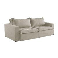 Sofá Cama 3 Lugares Retrátil Reclinável Linho M-184 Martins Creme - 2