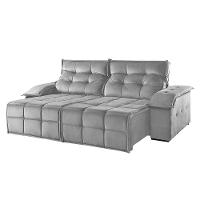 Sofá 4 Lugares Retrátil E Reclinável Martins M-122 Veludo Cinza - 1