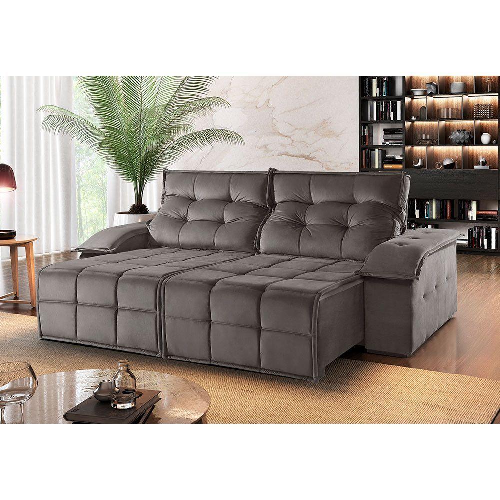 Sofá 2 Lugares Retrátil E Reclinável Martins M-122 Veludo Grafite - 2