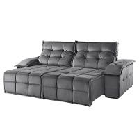 Sofá 2 Lugares Retrátil E Reclinável Martins M-122 Veludo Grafite - 1