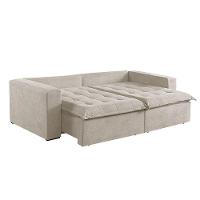Sofá 5 Lugares Retrátil E Reclinável M-184 Veludo Martins Creme - 5