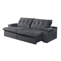 Sofá 2 Lugares Retrátil E Reclinável Martins M-163 Veludo Grafite - 1