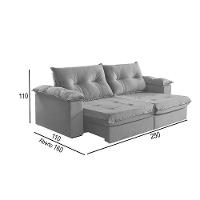 Sofá 4 Lugares Retrátil E Reclinável Martins M-164 Veludo Cinza - 3