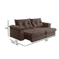 Sofá 3 Lugares Retrátil E Reclinável Martins M-164 Veludo Marrom - 2