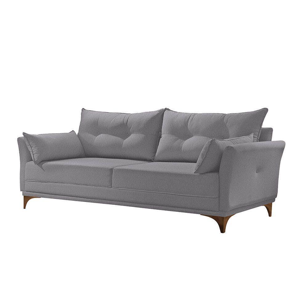 Sofá 3 Lugares Living Linho M-97 Martins Cinza - 1