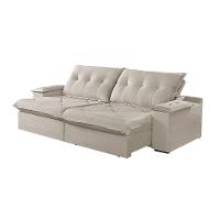 Sofá 4 Lugares Retrátil E Reclinável Martins M-163 Veludo Creme - 1