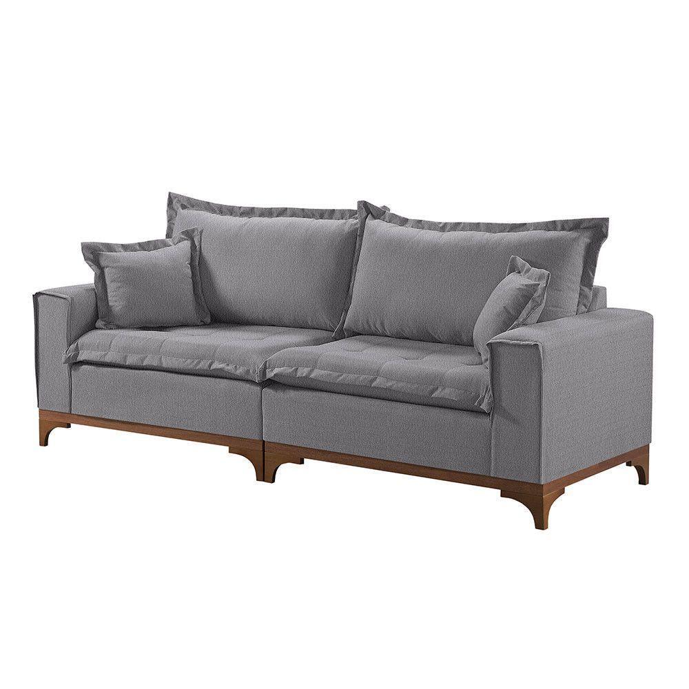 Sofá 4 Lugares Living Linho M-47 Martins Cinza - 1