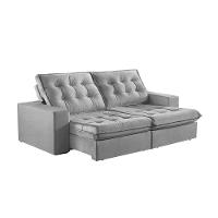 Sofá 2 Lugares Retrátil E Reclinável Martins M-165 Veludo Cinza - 1